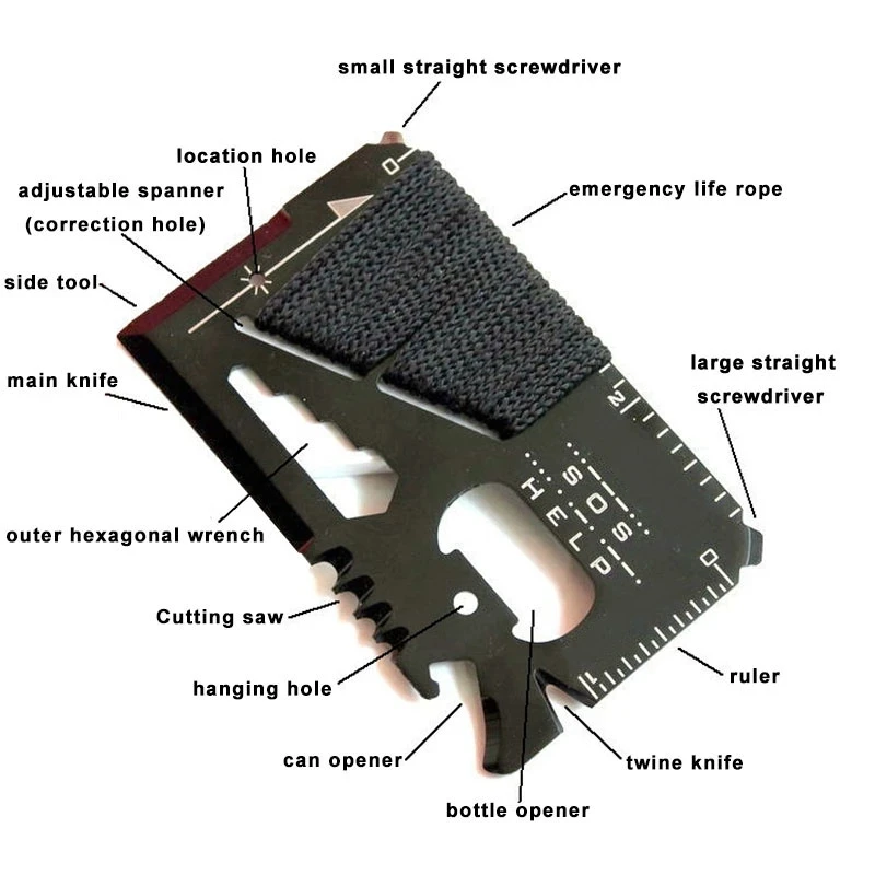 Hunting Outdoors Card - Edc cartão de crédito multifuncional bolso