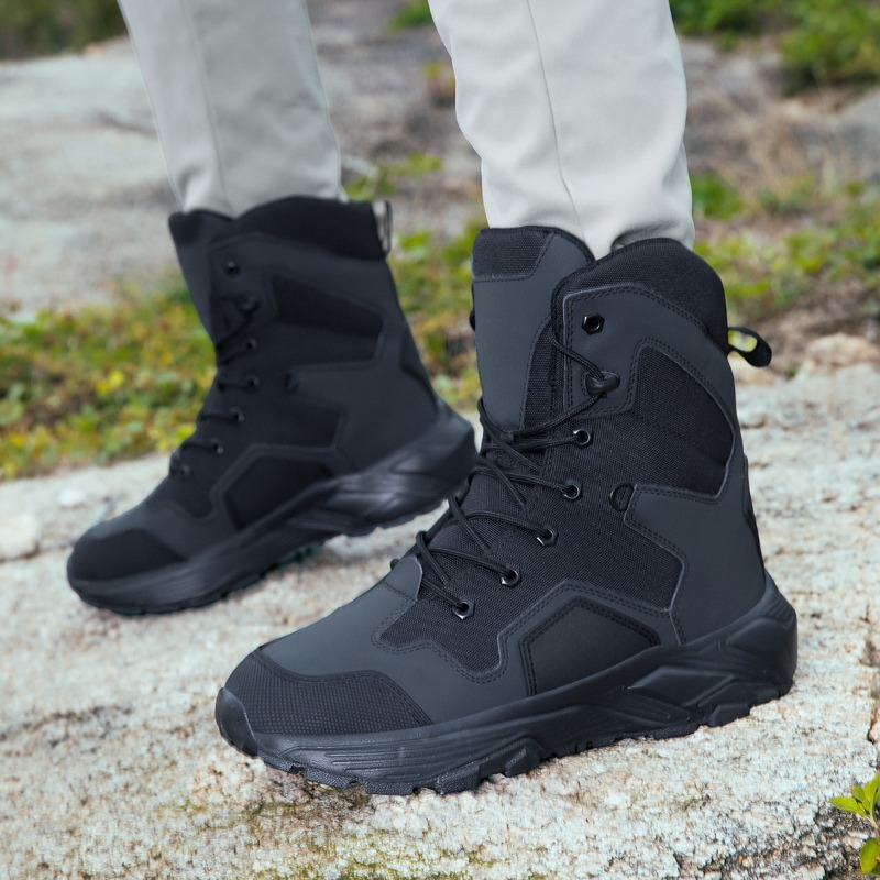 Wildman Hunting & Outdoor Photos - Botas táticas masculinas com cadarço, botas