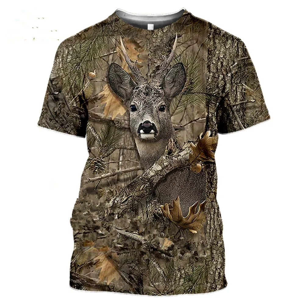 Camiseta masculina de manga cu - Outdoor Hunting Prints avaliação e preço